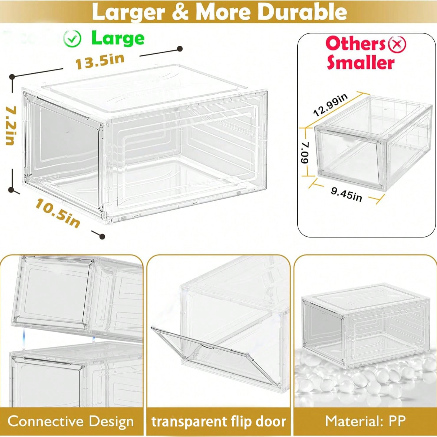 6 Pack Shoe Storage Box, Clear - Sneaker Case recension och pris
