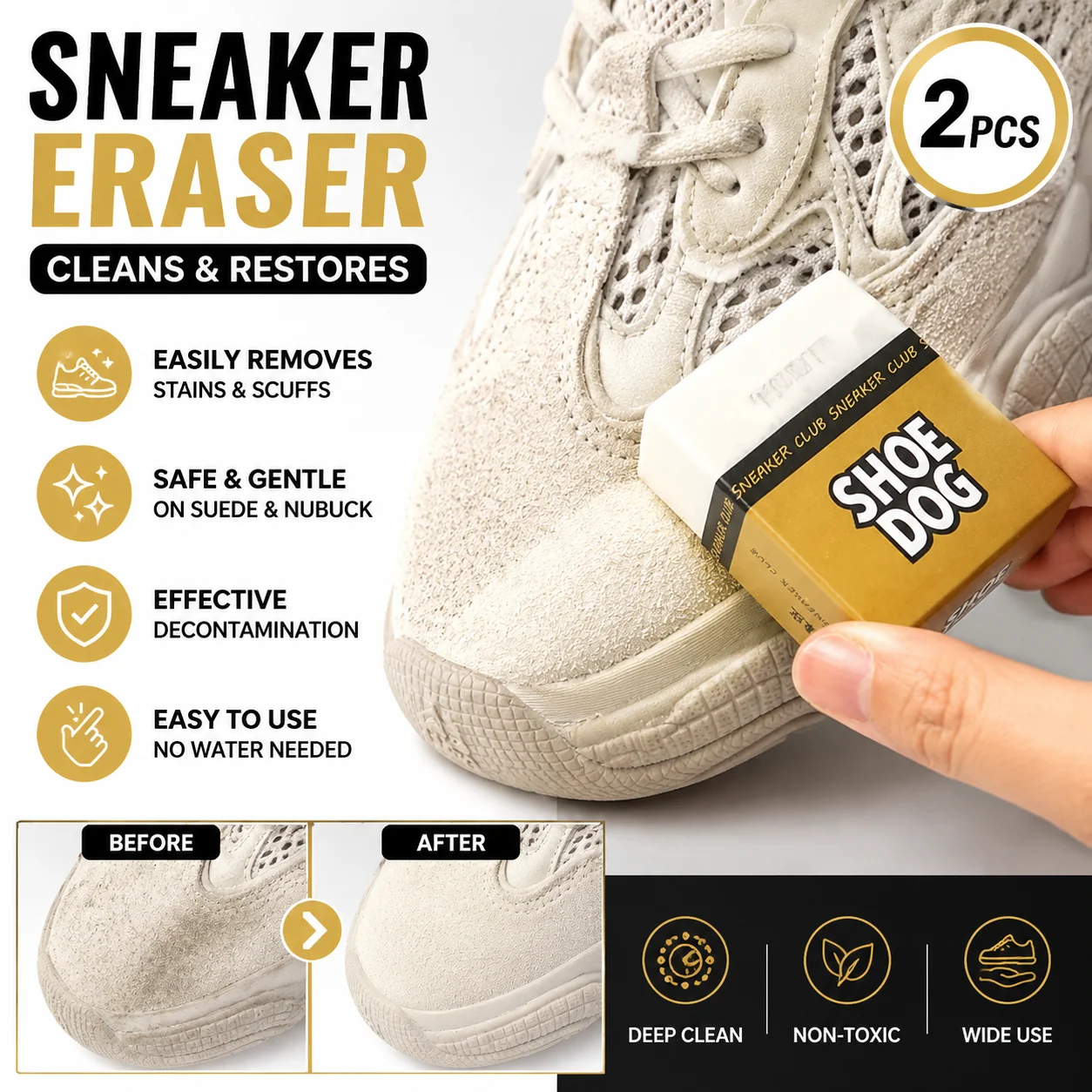 2PCS Shoe Cleaning Eraser, Sue - On Sneaker Care recension och pris